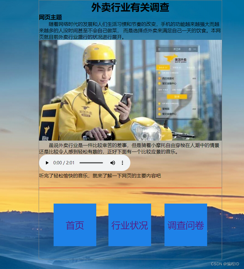 HTML网页设计作业报告插图