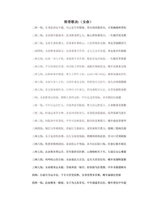 称骨歌详解，探寻古老命理文化的奥秘插图