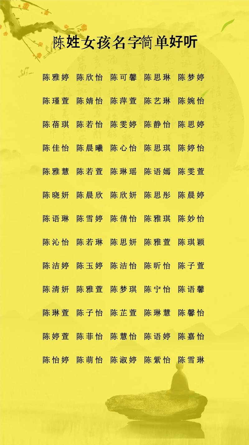 陈姓女孩名字大全，探寻美丽的名字世界插图
