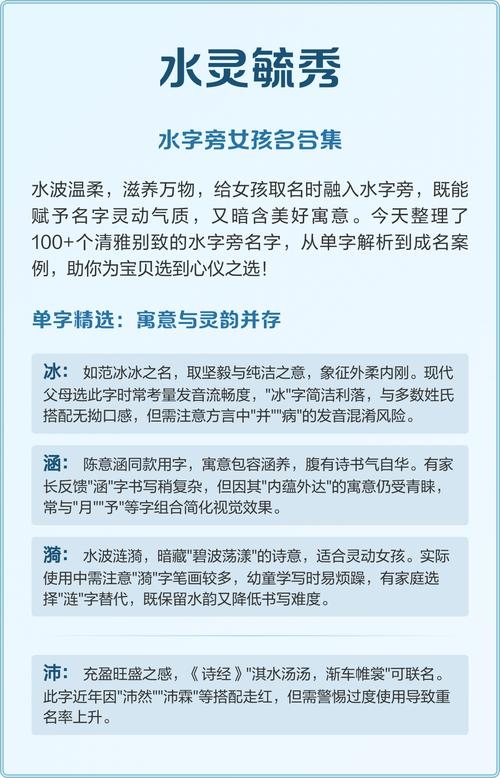 带水字旁的女孩名字插图