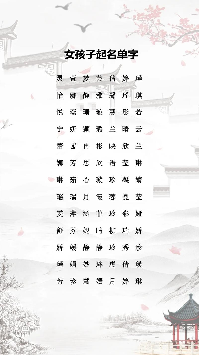 单字女孩名，简约而不简单的名字艺术插图