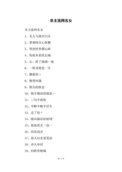 非主流女生网名的魅力与文化解读插图