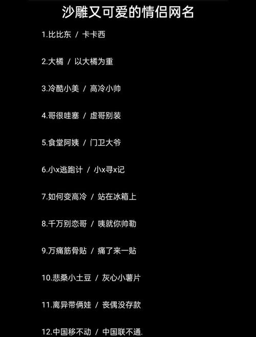 搞笑情侣名，笑料不断，爱意满满的甜蜜组合插图