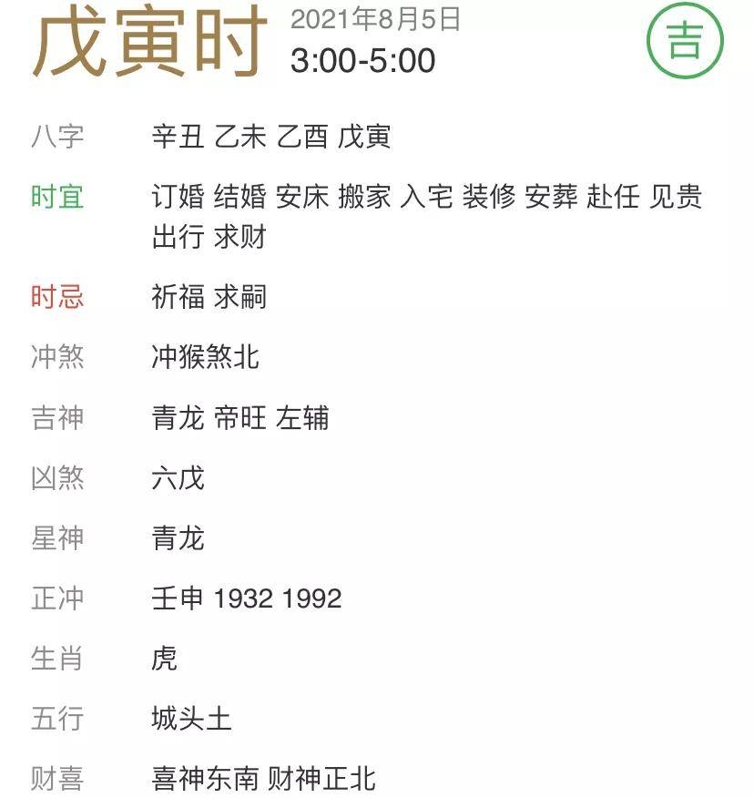 黄历解读，2021年8月5日插图
