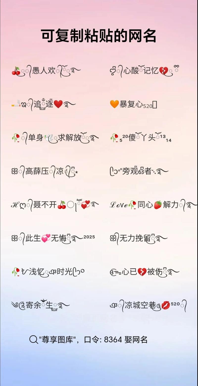 花体昵称设计，打造个性浪漫微信名插图