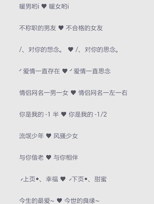 经典情侣网名，跨越时光与默契的浪漫密码插图