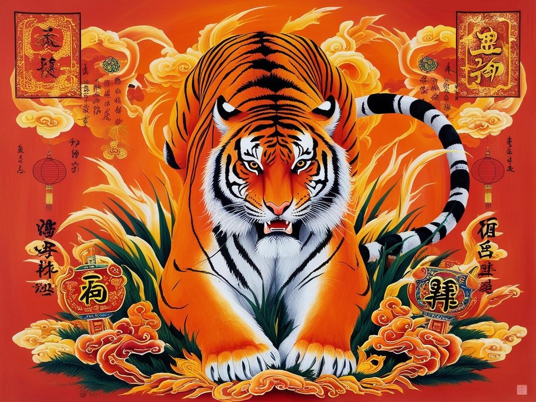 借花献佛最佳动物—生肖虎插图