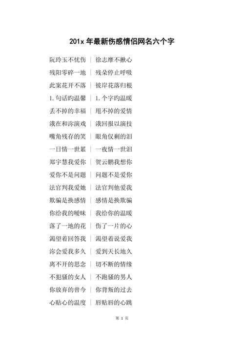 六个字的情侣网名，情深缘定插图