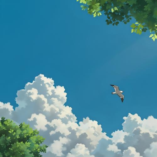 梦见蓝天白云，心灵的宁静与自由的象征插图