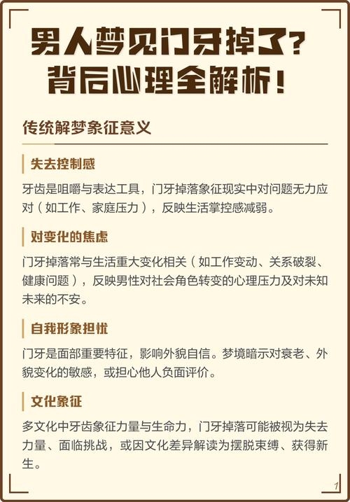 梦见门牙掉了，梦境背后的深层含义与心理解析插图
