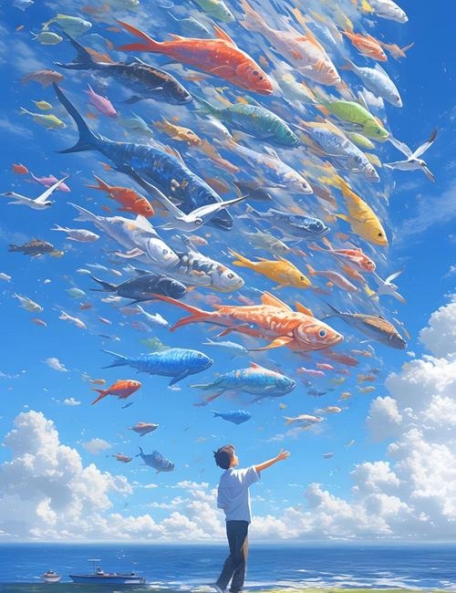 梦见鱼在天上飞,一场奇幻梦境的启示插图 梦见鱼在天上飞,一场奇幻梦境的启示插图
