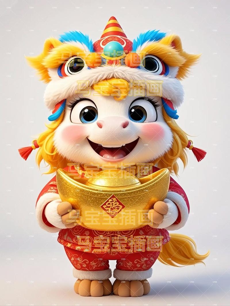 马年吉祥，瑞兽相伴，探索马年吉祥物的文化寓意与创意设计插图