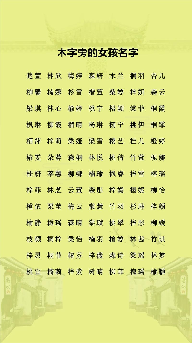 木字旁的女孩名字插图