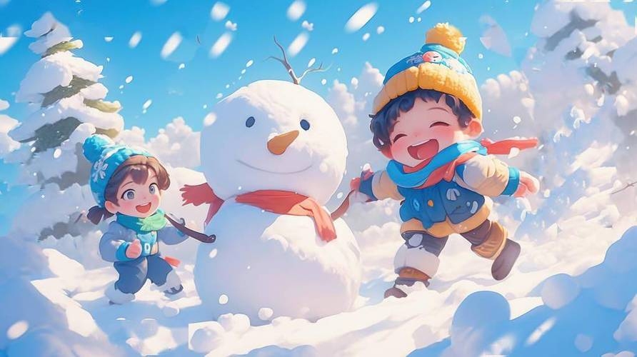 梦中堆雪人预示快乐，对童年怀旧插图
