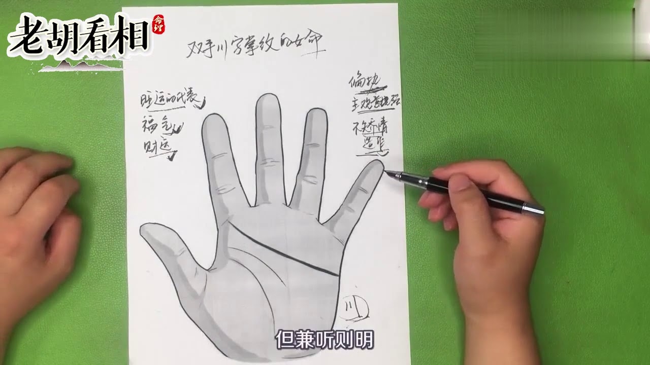 女人川字纹手相，自然之美与神秘力量的交融插图