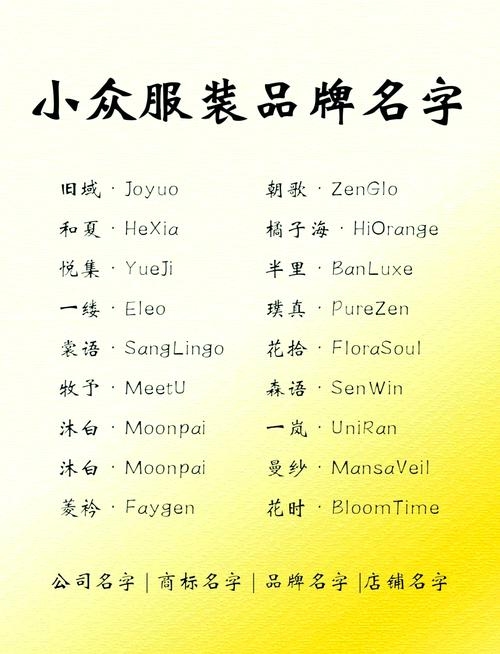 女装品牌命名，风格多样，创意无限插图