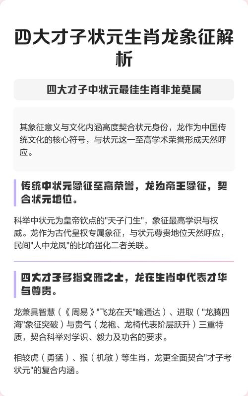 四大才子中状元，生肖揭秘插图