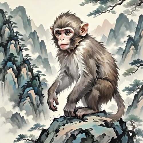 山清水秀映生肖—猴插图