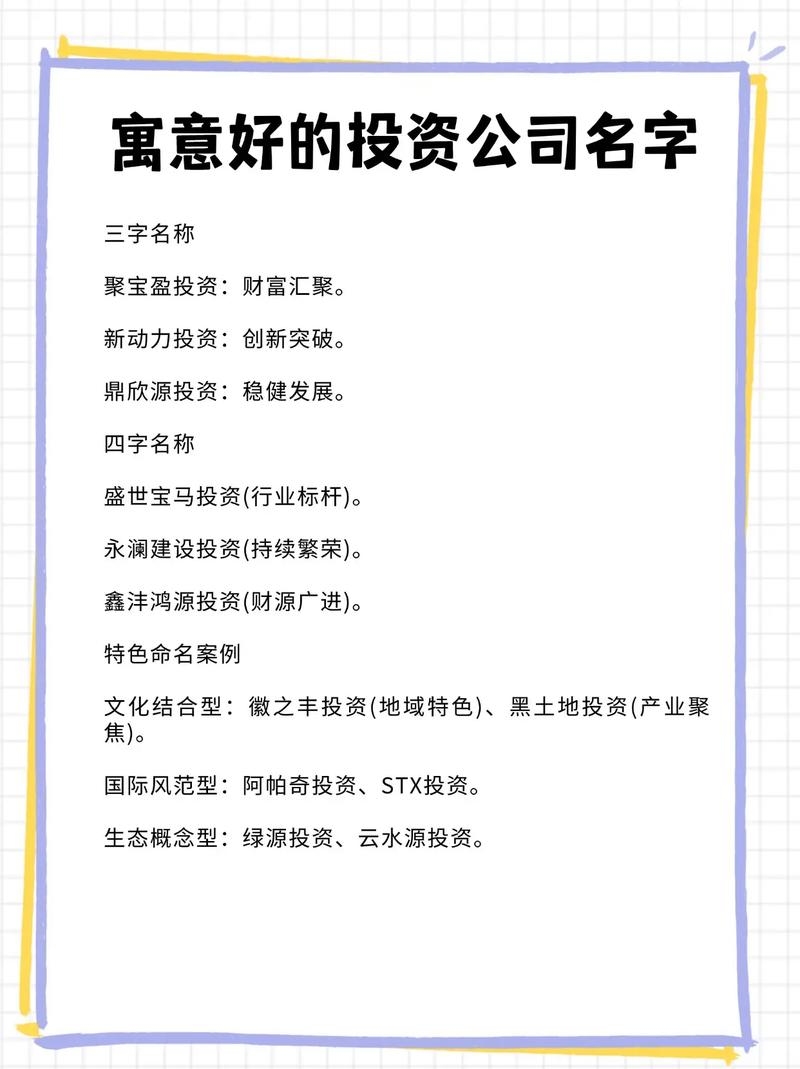 投资公司起名，创意、品牌与战略的结合插图