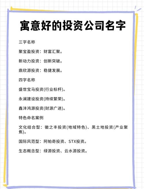 投资公司名字，如何选择一个吸引人的企业名称插图