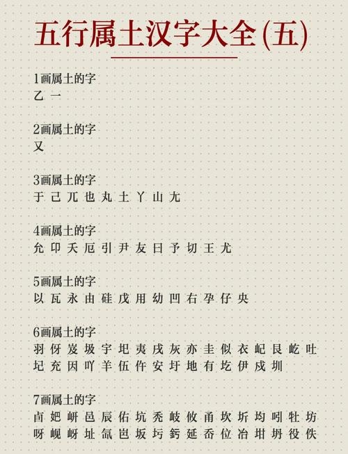 五行属土的字有哪些？插图