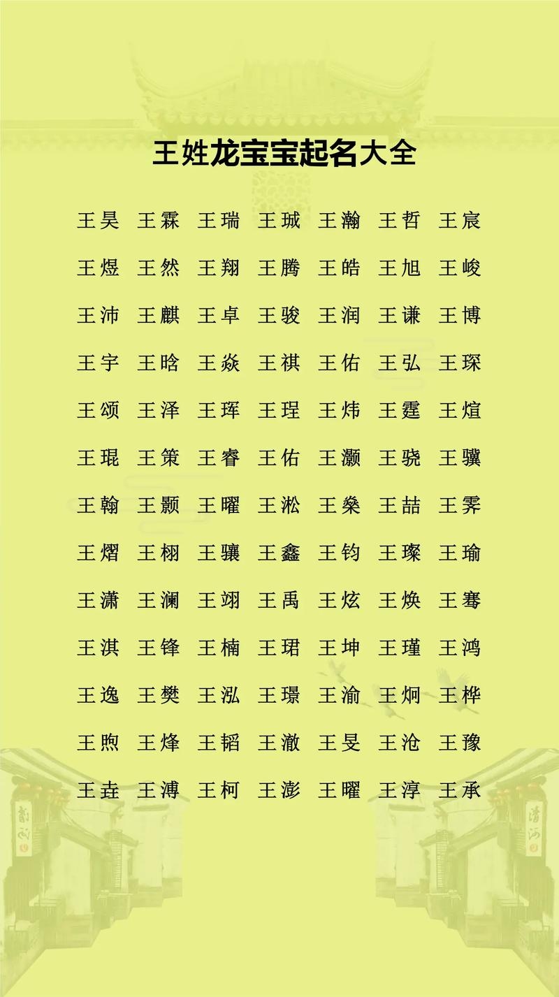 王姓宝宝名字大全插图