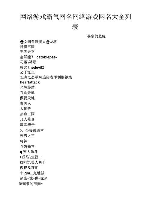 网络游戏霸气名字，探寻背后的故事与创意灵感插图
