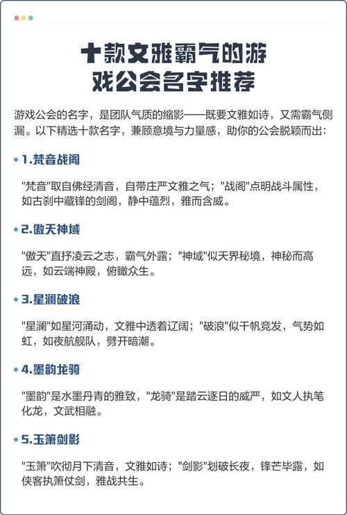 网游公会名字大全，探寻虚拟世界的公会文化插图