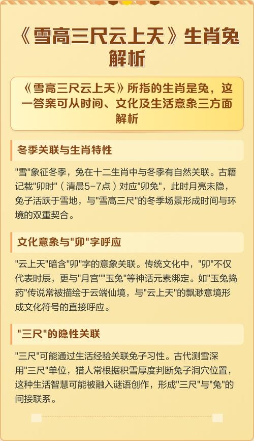 雪高三尺云上天与生肖之谜插图