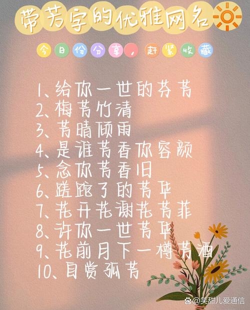 芳华绽放，探寻那些带芳字的独特网名插图
