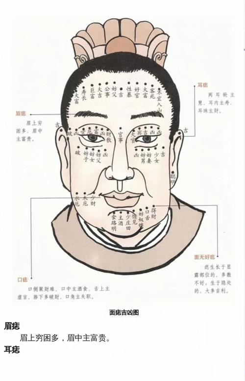 男人面相痣图解，洞悉面部痣相，解读男性命运密码插图