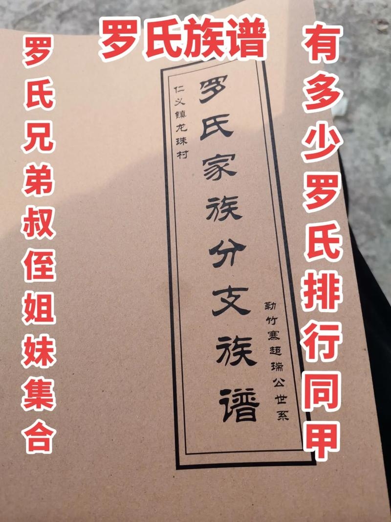 罗氏家谱有两种版本，第一种名好寓意吉祥。插图