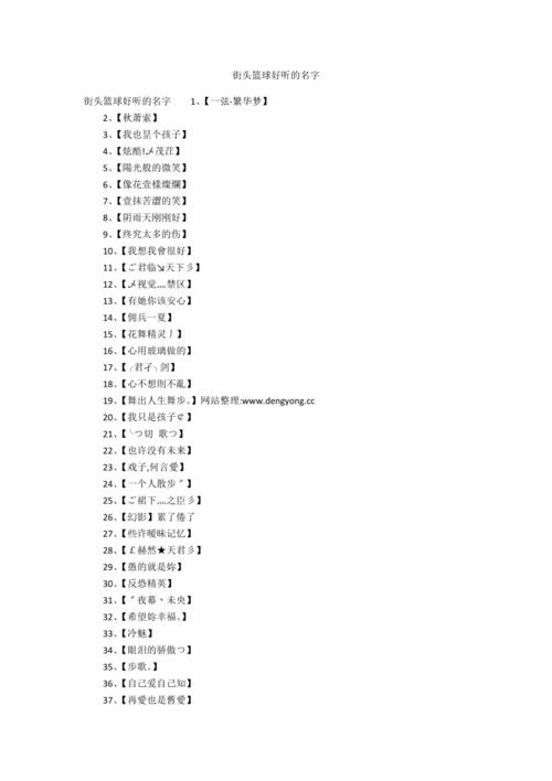 街头篮球个性名字插图