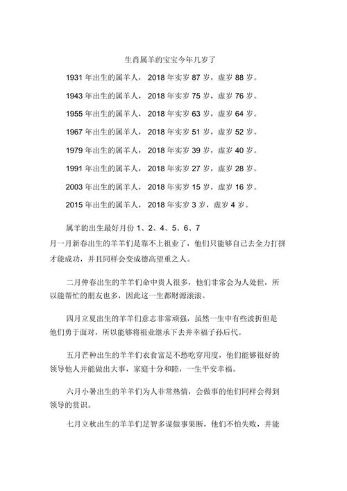 属羊的今年多少岁?插图 属羊的今年多少岁?插图