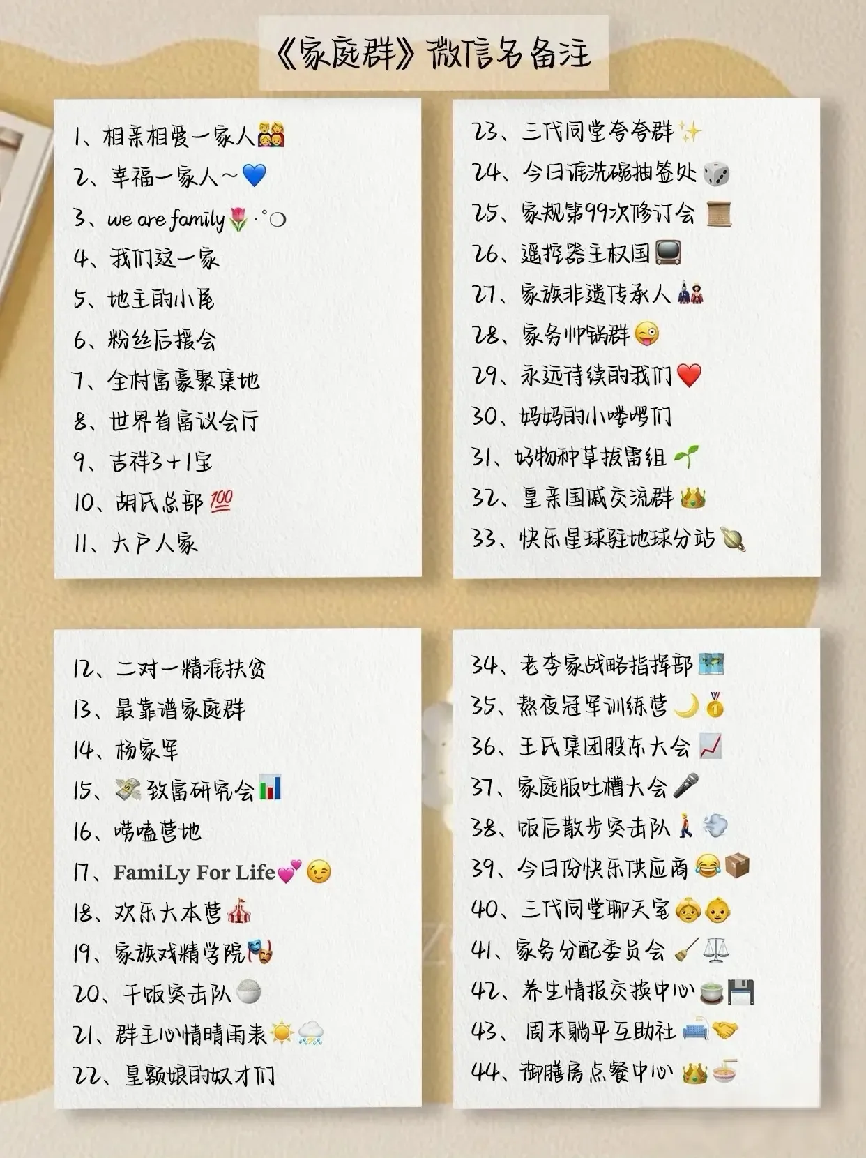 温馨家庭群聊名称大全插图