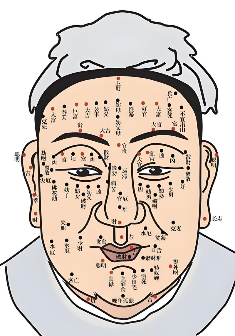 男性面相痣图解，解读面部痣的奥秘插图