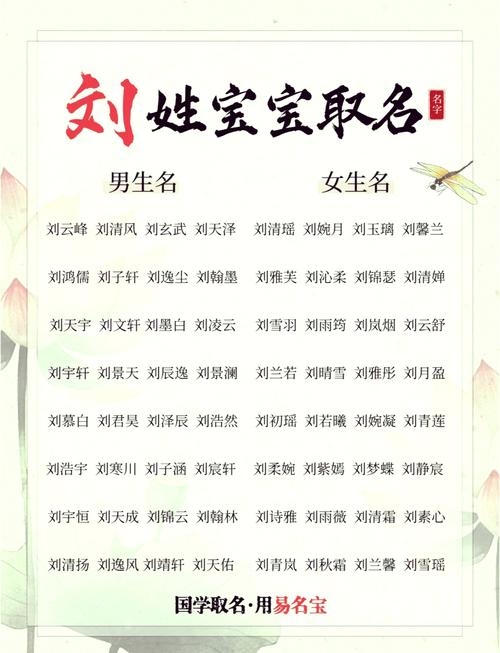 刘姓名字大全，探寻姓名背后的诗意与美好插图