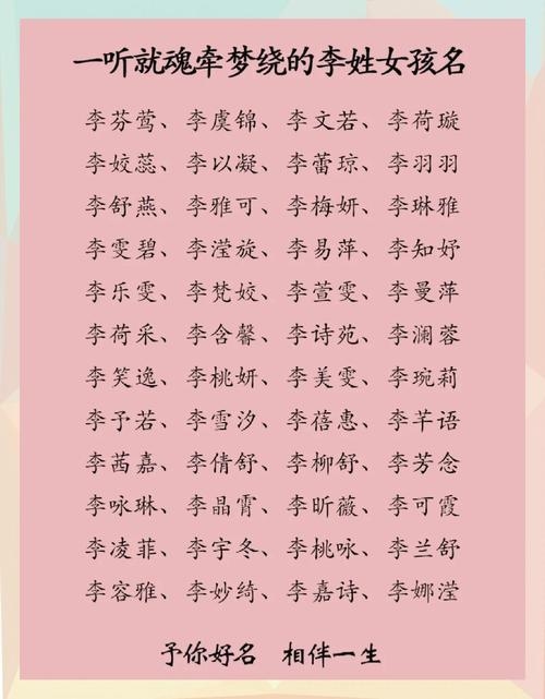 李姓女孩名字大全,探寻美丽的名字世界插图 李姓女孩名字大全,探寻美丽的名字世界插图