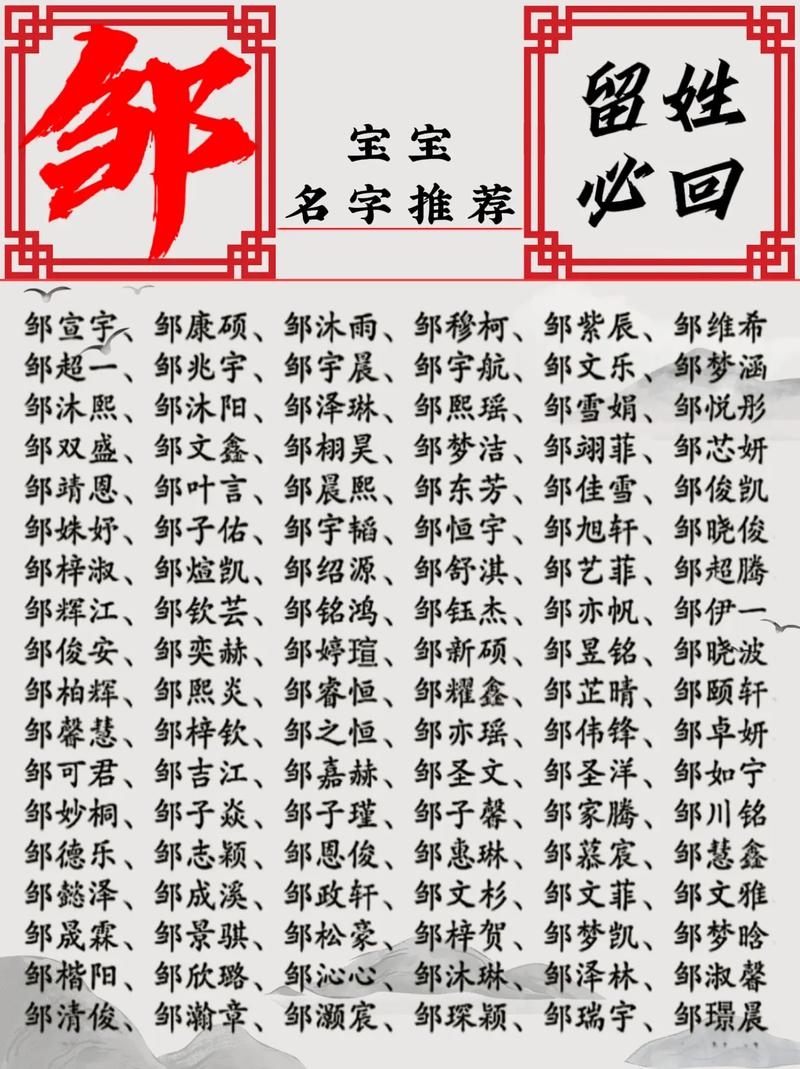 邹姓女孩取名，扬名之路与独特韵味插图