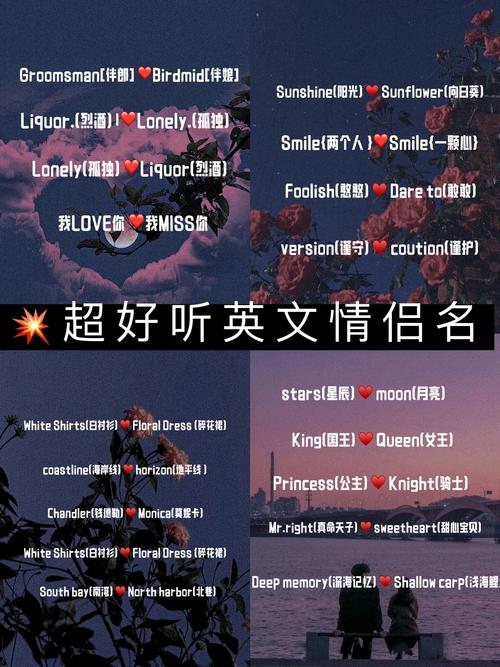 炫舞情侣英文名字,舞动爱情的独特标识插图 炫舞情侣英文名字,舞动爱情的独特标识插图