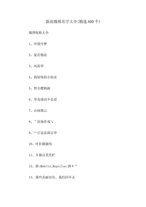 新浪微博名字大全，创意与个性的融合插图