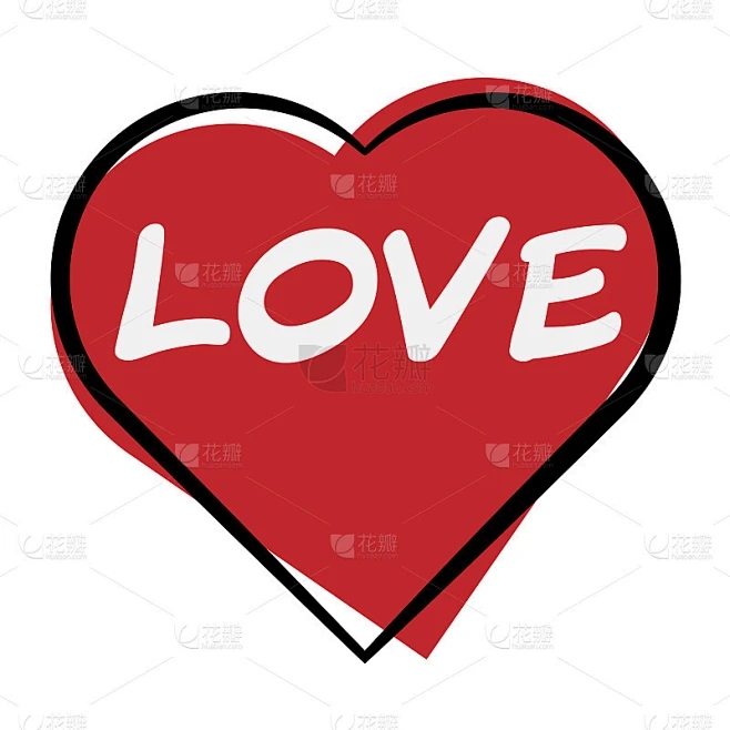 心形符号图案，爱的视觉语言插图