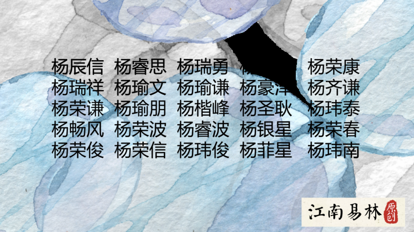 杨姓男孩名字大全插图