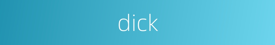 探索dick这个词的含义插图