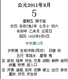 2011年万年历概览插图