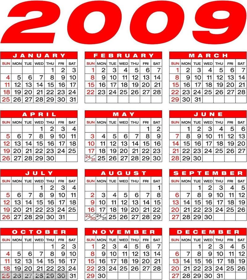 2009年日历表,时光流转,精彩纷呈插图 2009年日历表,时光流转,精彩纷呈插图