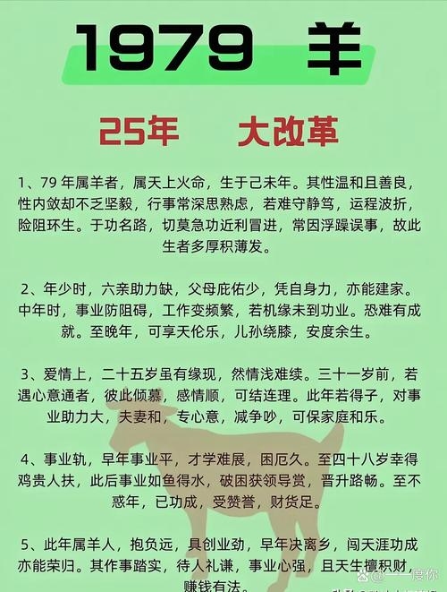 揭秘79年生肖属相插图