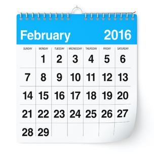 2016年2月的日历，时间的印记与生活的节奏插图