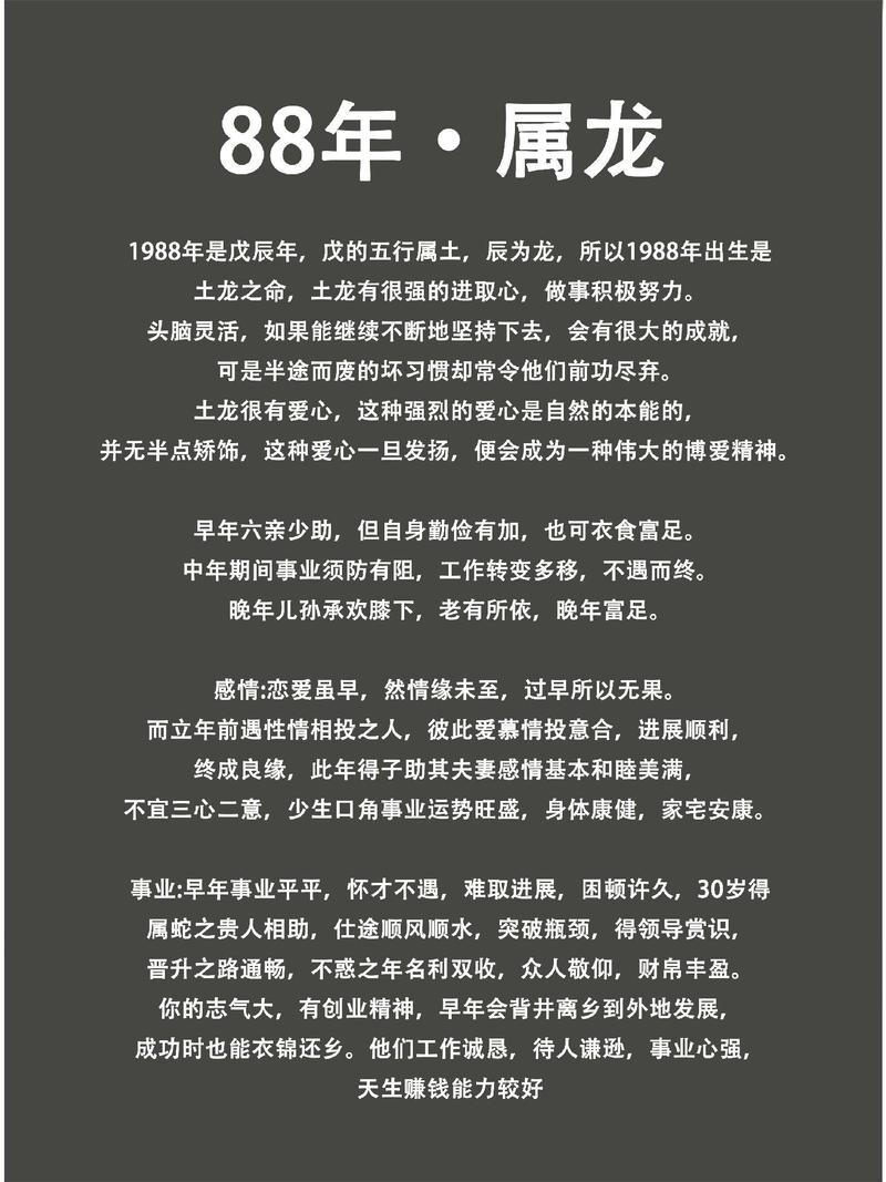 揭秘1988年出生人的命运之谜—探寻戊辰龙命的来龙去脉插图 揭秘1988年出生人的命运之谜—探寻戊辰龙命的来龙去脉插图