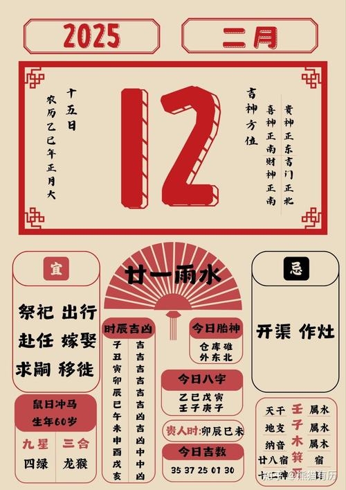 2012年龙年万年历，闰二月366天，黄道吉日查询插图